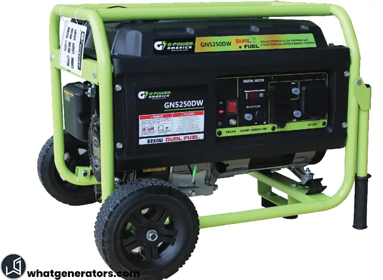 Green-Power America 5250 Watt Portable Dual Fuel Gas/Propane Generator GN5250DW