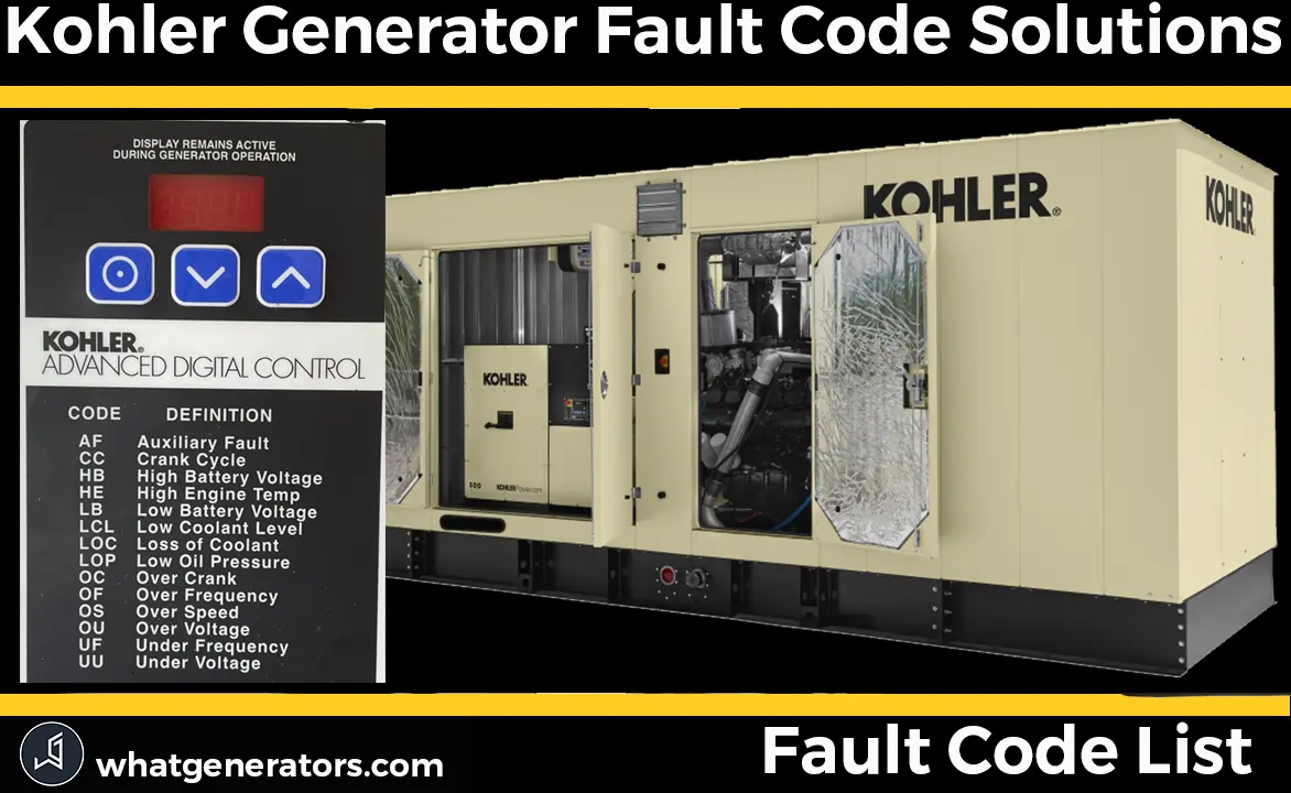 kohler generator fault codes