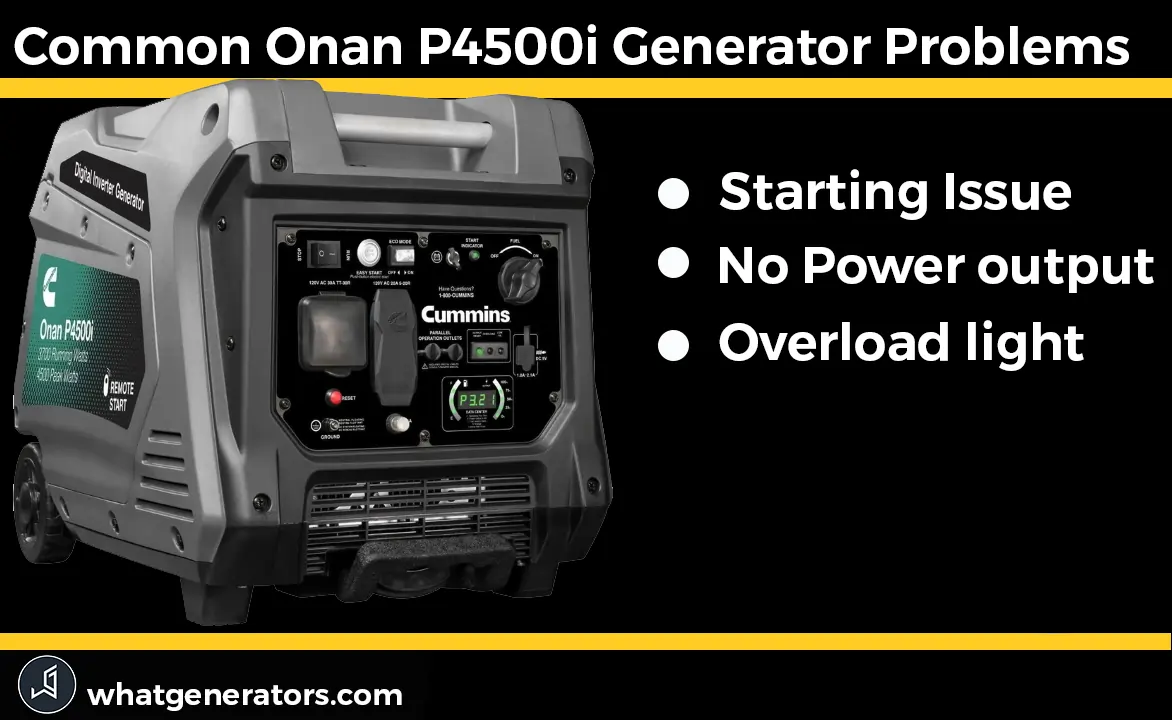 Onan p4500i generator problems